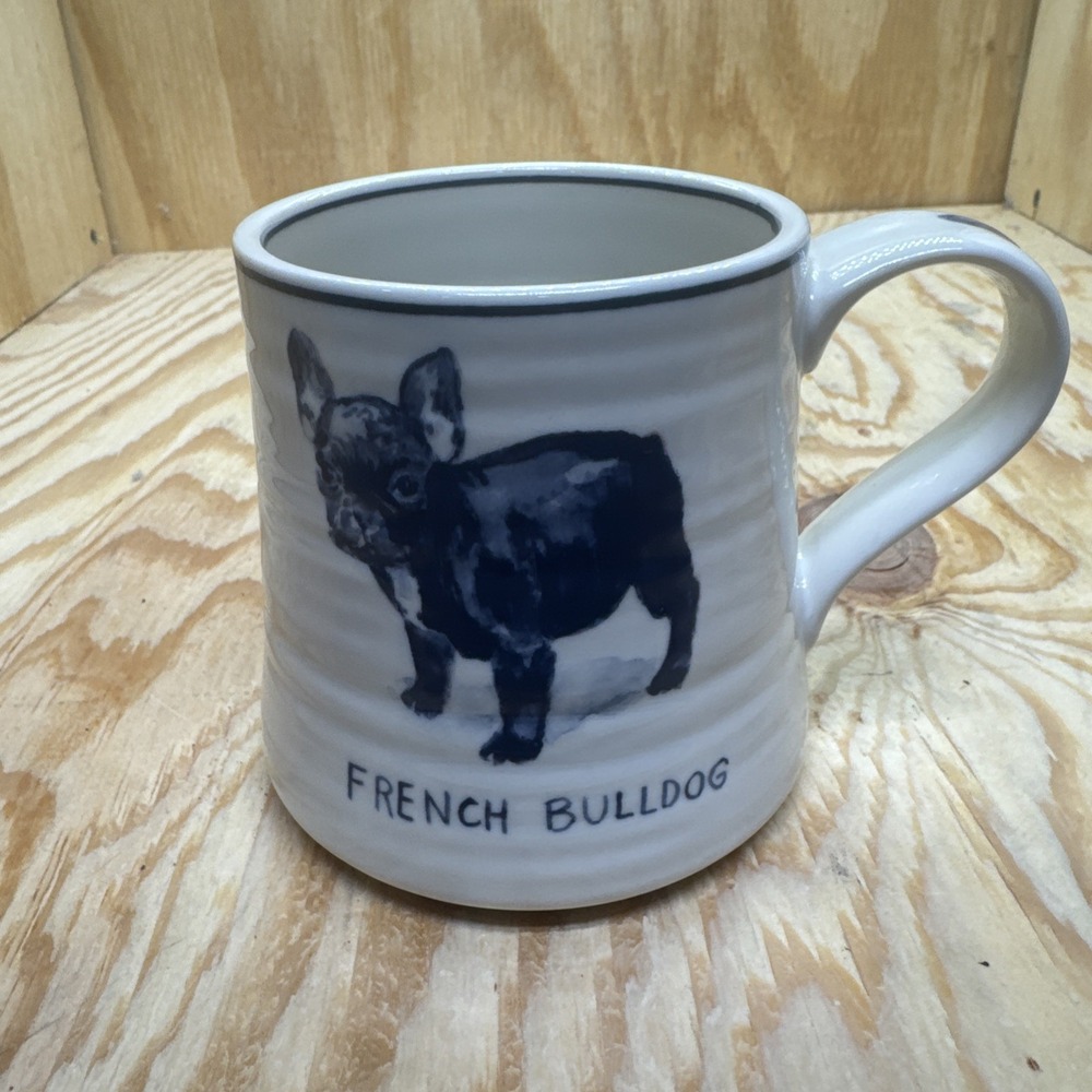 Molly Hatch Anthropologie French Bulldog Ceramic Mug 16 oz‎ Dog Lover Gift Cute
